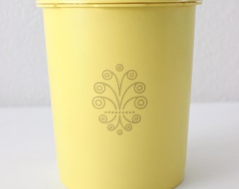 Vintage 1970s Yellow Tupperware Servalier Kitchen Canister with Lid