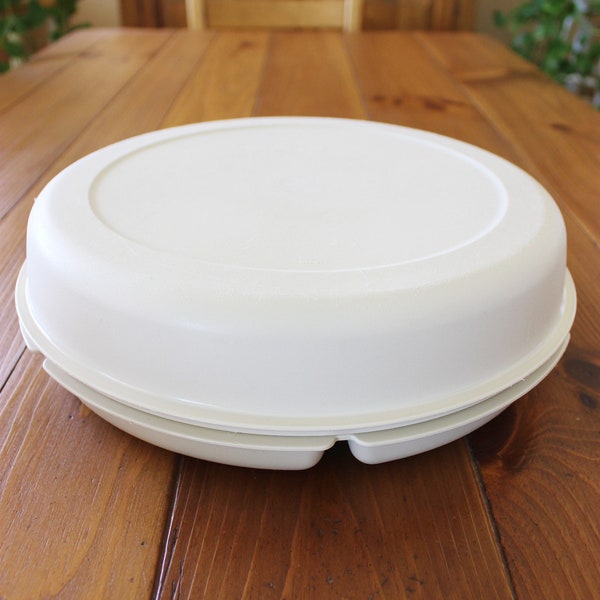 Vintage Tupperware Chip and Dip / Vegetable and Dip / Party Platter / Serving Tray with Lid