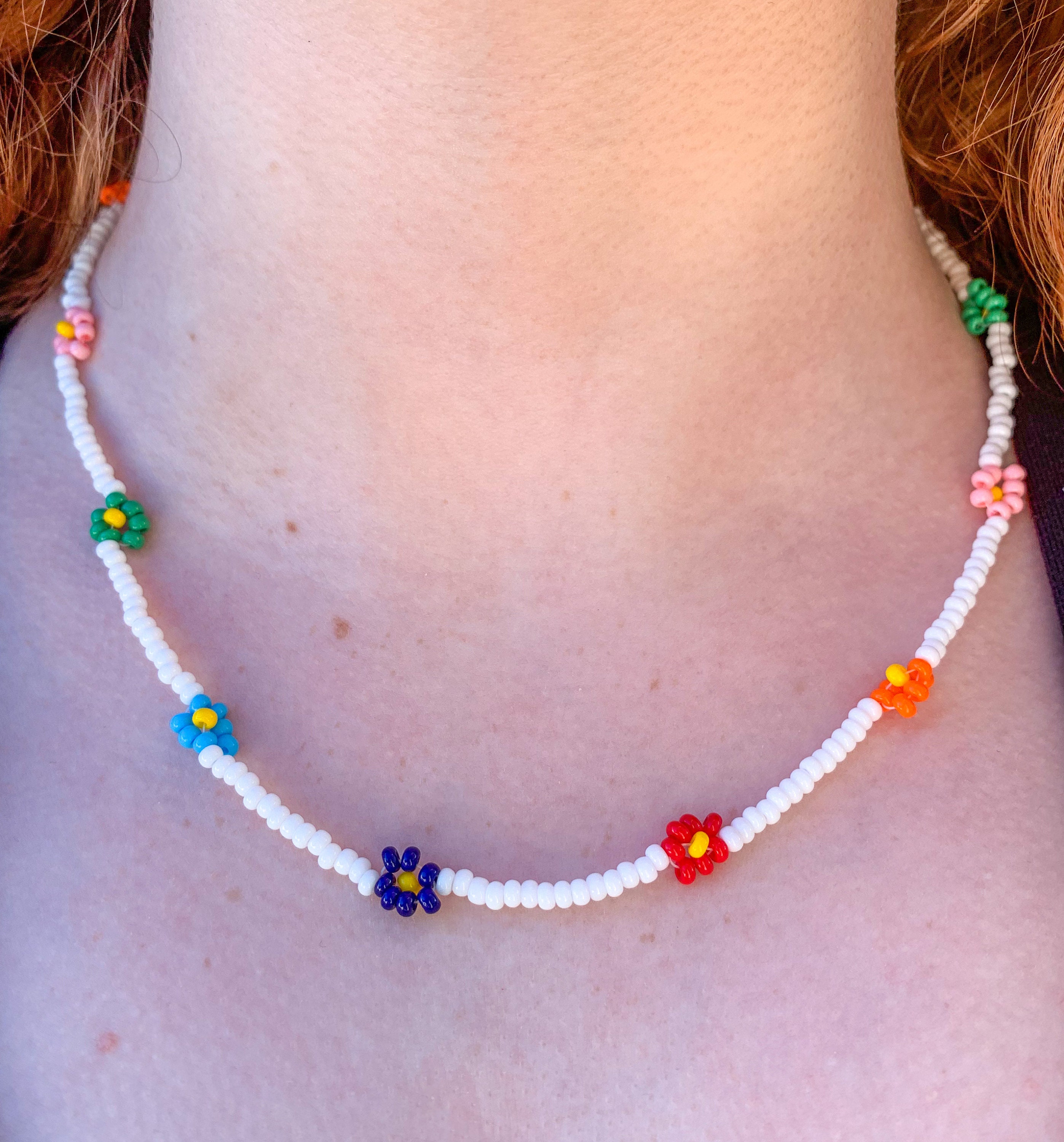Collar de flores con cuentas de chica groovy Etsy Collar de flores con cuentas de chica groovy Etsy