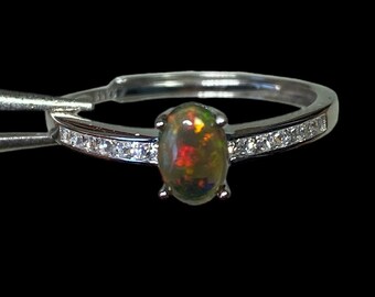 Bague Vintage En Argent Massif - Décor Strass Ou Zircon - Taille 59 - Occasion Bon état
