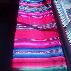 Bolivian Aguayo "Pacheco", thick woven textile intended for baby carrying, Indigenous art Red
