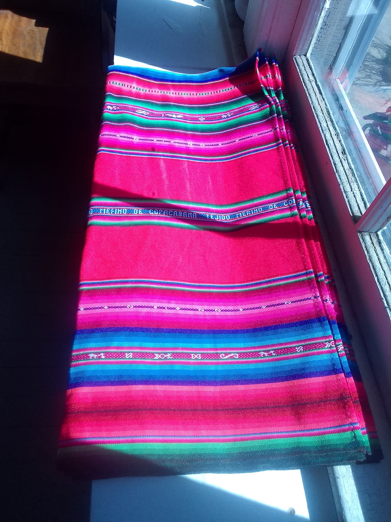 Bolivian Aguayo "Pacheco", thick woven textile intended for baby carrying, Indigenous art Red