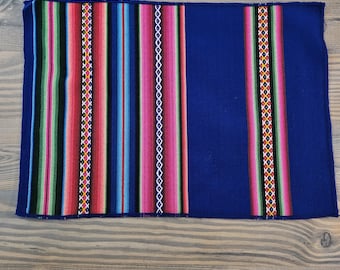 Authenitc Bolivian aguayo fabric Placemats, Indigenous woven textile, decor, small space altar cloth