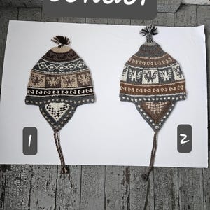Bolivian Baby Alpaca &quot;Chullo&quot; hat, earflap, Child & Youth