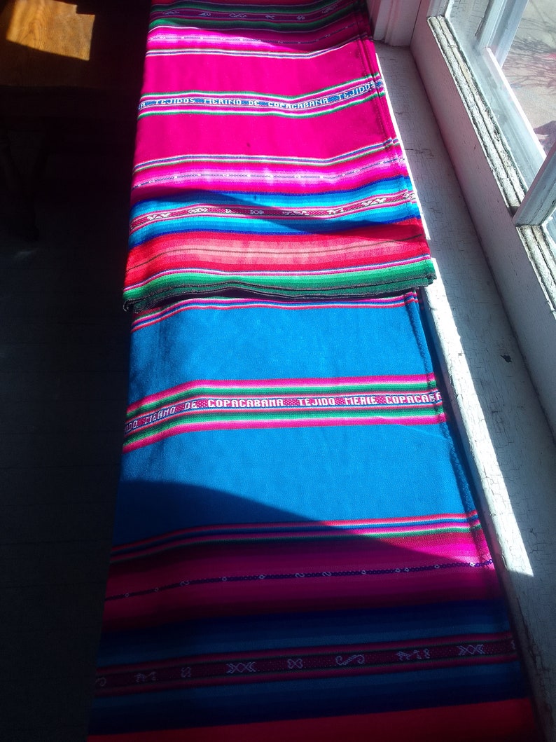 Bolivian Aguayo "Pacheco", thick woven textile intended for baby carrying, Indigenous art Fuschia