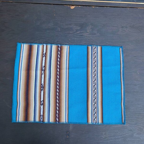 Authenitc Bolivian aguayo fabric Placemats, Indigenous woven textile, decor, small space altar cloth