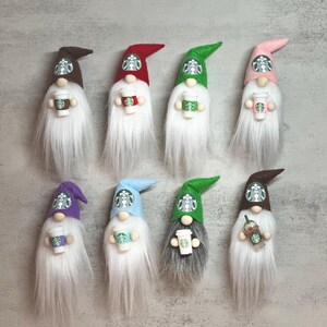 Starbucks Gnome Magnet, Miniature Gnome, Wine Cork Gnome Magnet, Coffee Gnome