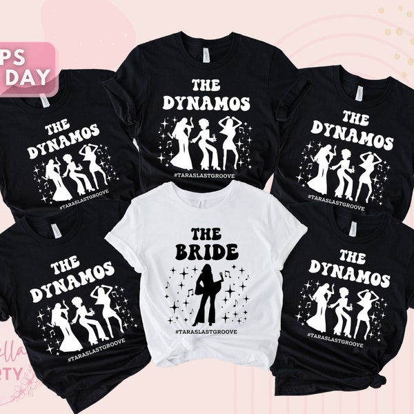 Bride and the Dynamos, Trendy Santorini Bridal Party Shirts, Greece Babes Bachelorette Party Shirts, Bride Squad Tees, Bachelorette Tees