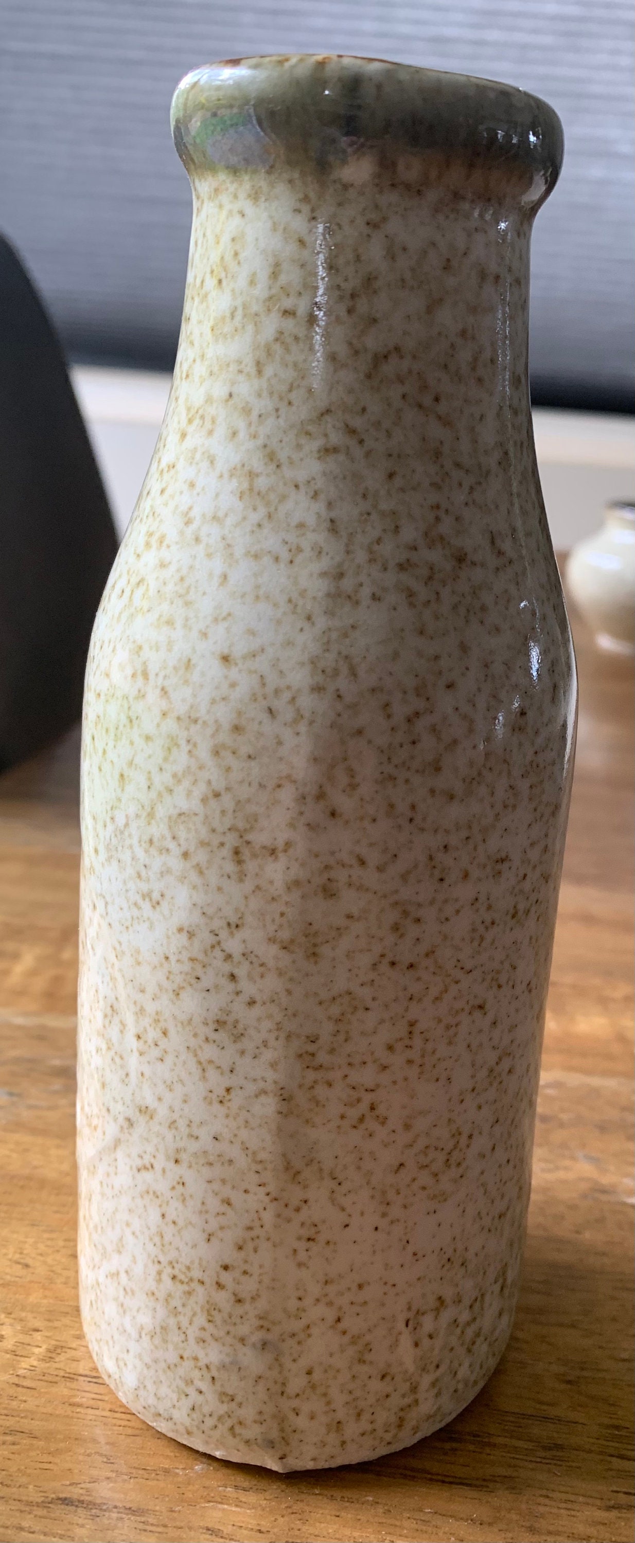 Rustic Pottery Vase in the shape of Vintage Milk Bottle Etsy