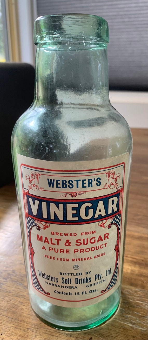 Antique Vinegar Bottle With Vintage Label Etsy
