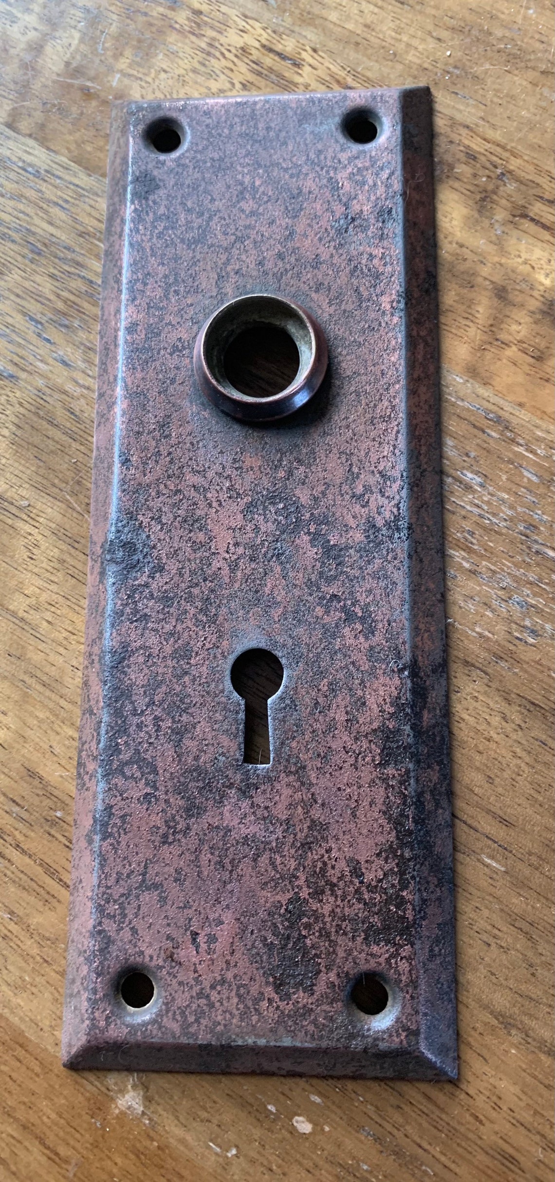 Antique Copper Victorian Era door plate Etsy