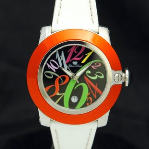 GLAM ROCK So Be Mood Watch 44mm Stainless Steel Quartz Unisex Ladies Wristwatch New Battery Swiss Made GR32018 Hand made Switzerland Leather
