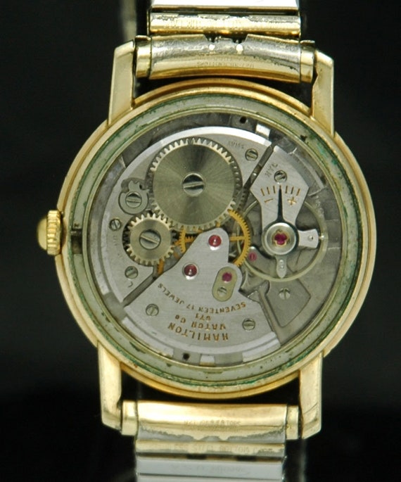 1950s HAMILTON 17 Jewels Windup Mens GOLD Watch 3… - image 8