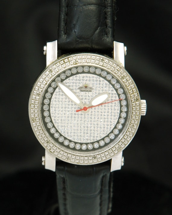 TECHNO LEX Ladies DIAMOND Pave Watch 36mm Stainles