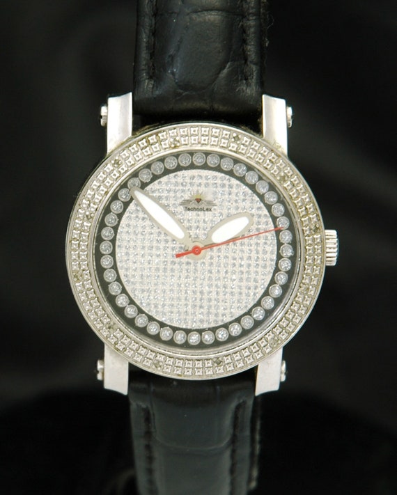 TECHNO LEX Ladies DIAMOND Pave Watch 36mm Stainles