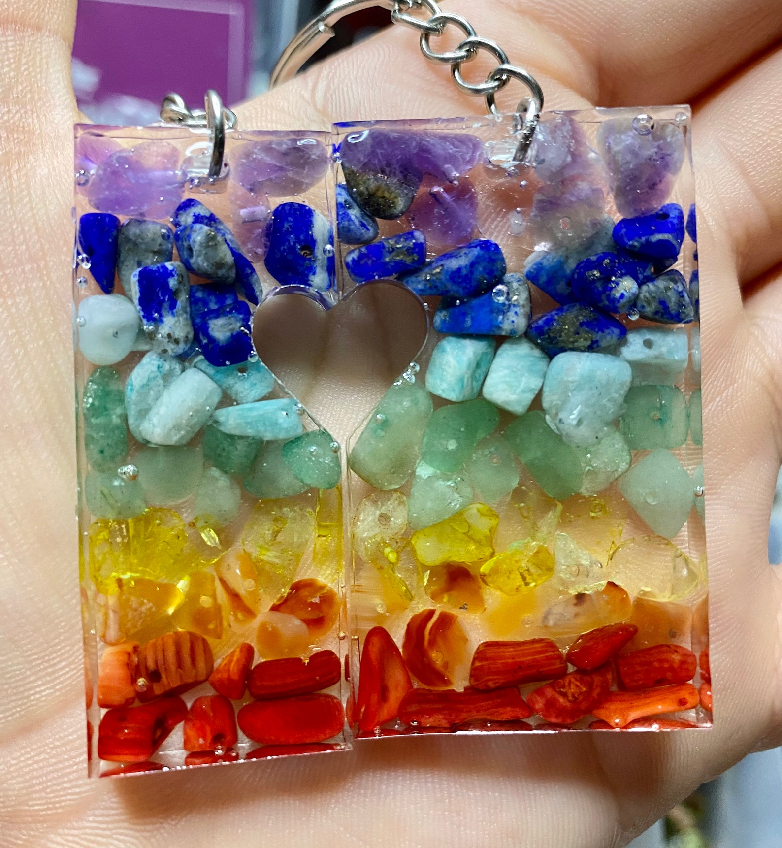 Rainbow friendship/ partner keychains Etsy