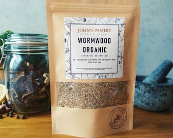 Organic Wormwood Herb Tea (Artemisia Absinthium) 100% natural,50g, 100g, 250g Free P&P