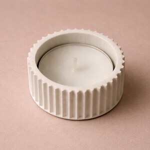 Silicone mold for candle holders, silicone mold for tealight holders, plaster mold, mold for tealight holders, candle holders with grooves image 5