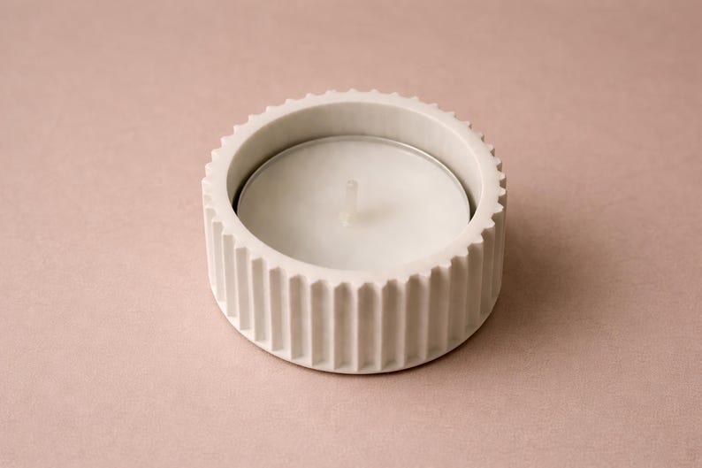 Silicone mold for candle holders, silicone mold for tealight holders, plaster mold, mold for tealight holders, candle holders with grooves image 5