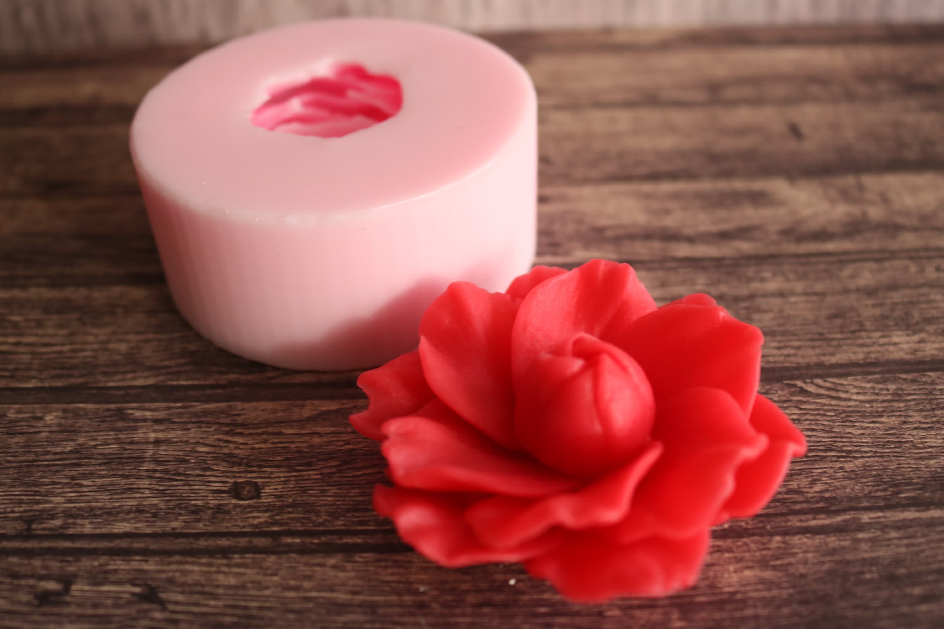 1pc Rose Flower Silicone Molds Pink Flowers Candle Mold Soap