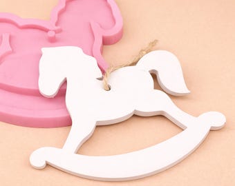 Silicone mold for rocking horse, casting mold for horse, plaster mold for pendant, silicone mold for rocking horse figurine