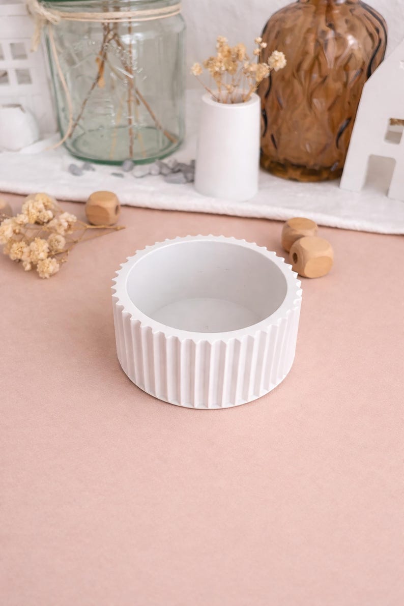 Silicone mold for candle holders, silicone mold for tealight holders, plaster mold, mold for tealight holders, candle holders with grooves image 2