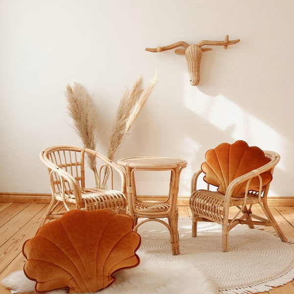 TUJA Rattan Chair SET (solo 2 sedie) / Boho Chair / Rattan Baby Furniture / Sustainable Furniture / Baby Chair /