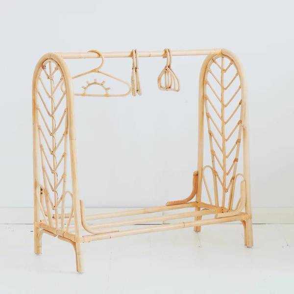 Blum Rattan Baby Clothing Rack / Boho Clothing Rack / Rattan Baby Furniture / Rattan Hanger