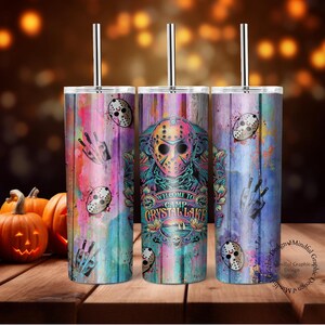 Jason, horror Character, 20 oz. Tumbler wrap, Sublimation, Digital Download file, digital paper, background, waterslide, clipart