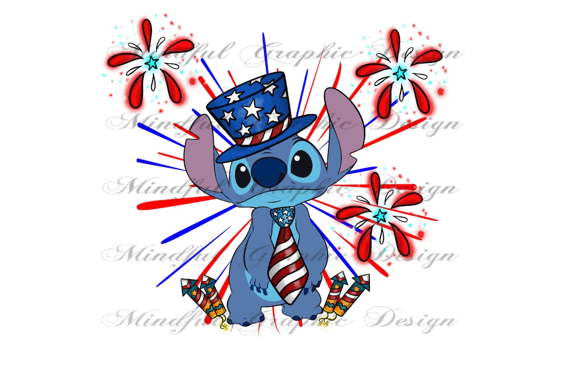 Stitch 4th of July PNG: Patriotic Tumbler Graphic (digital Download) - Etsy