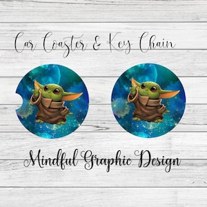 Alien Baby Yoda, Character,cartoon,Keychain and car coaster, Sublimation, waterslide Digital Download Instant Files PNG, JPG crafting supply