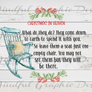 Christmas in Heaven, Empty Chair Saying, Poem, Digital Download File ...