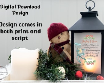 Poema de Navidad en el Cielo - Clipart de linterna con silla vacía (Descarga digital)