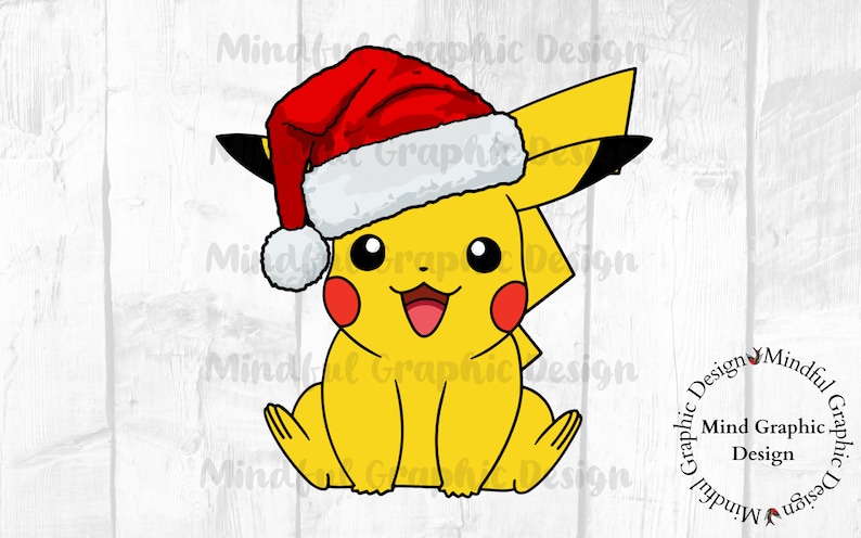 May include: A yellow cartoon character wearing a red Santa hat. The character has large black eyes, a red nose, and a wide smile. The character is sitting with its legs crossed.