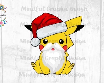 Christmas, Pikachu, cartoon, sublimation, T-Shirt, waterslide, Clipart, Digital Download File PNG, Files download, tumbler graphic, DTF