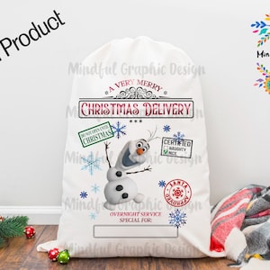 Snowman, Character, Toy sack, Gift Bag, Christmas, Sublimation, Digital Download File PNG, JPG