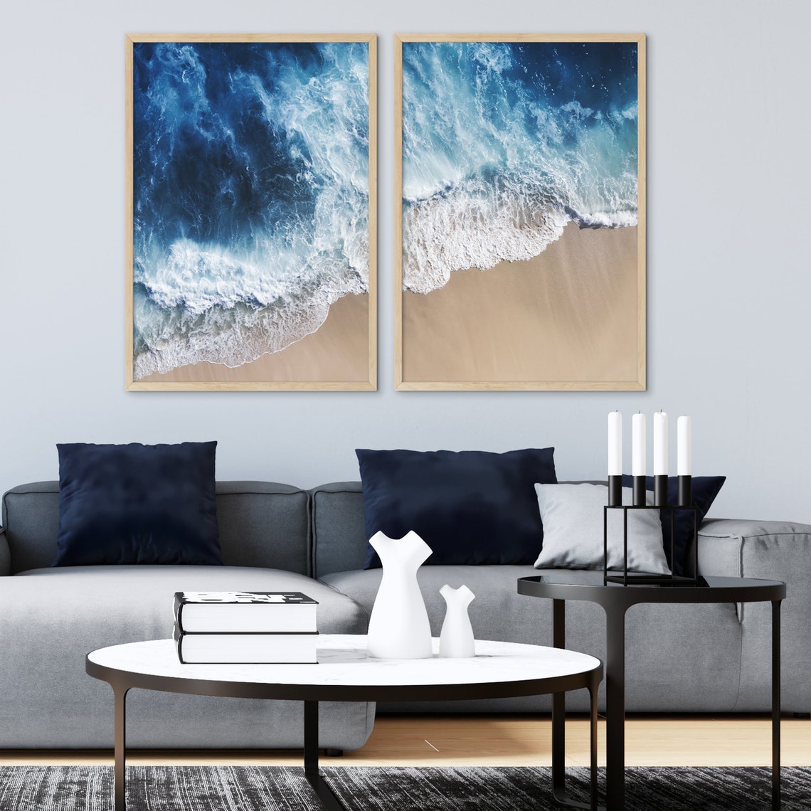 Set of 2 Posters Sea Coast Coastal Design Poster Ocean Etsy
