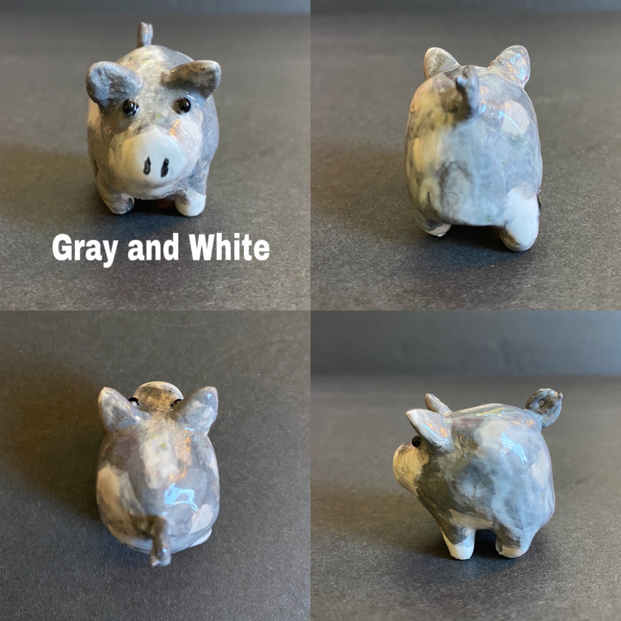Small Ceramic Pig Figurines Etsy