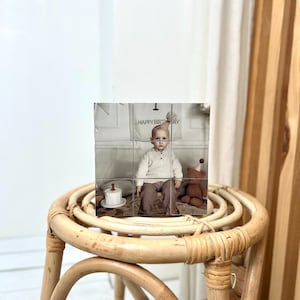 Zigzag Shape Customized Photo Cube with AR Additional Effect, Personalized Wooden Photo Gift for Home Decor, Birthday Photo Keepsake