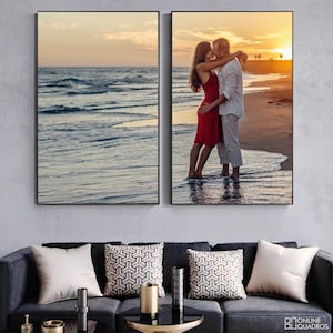 Original benutzerdefinierter Erinnerungsdruck auf Leinwand, personalisierte Foto-Wanddekoration für Zuhause, einzigartiges Fotogeschenk für die Familie, Fotodruck in benutzerdefinierter Größe