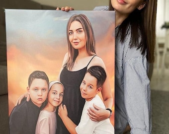 Aangepaste fotocanvas, jouw foto op canvas, gepersonaliseerde muurkunst, origineel aandenken canvas familie- of reisherinneringscadeau