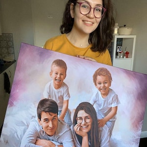 Tela de arte fotográfica impressa personalizada, arte de parede personalizada para decoração de quarto ou sala de estar, lembrança impressa, presente fotográfico de família