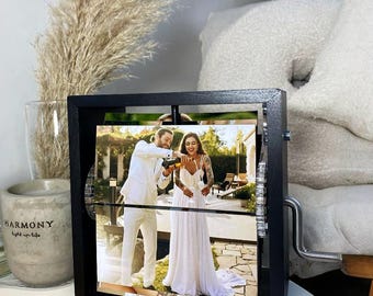 Custom Wooden Photo Box with 20 Personalized Photos & Optional AR Video Effect, Decorative Photo Display Keepsake Gift for Any Occasion