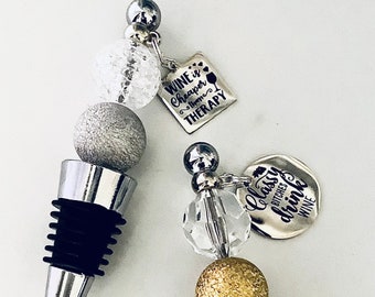 Custom Beaded Wine Bottle Stopper,Bubble Gum Beads, Bottle Stopper,Wine Stopper,Wine Accessories,Cork,Gift,Drink Wine