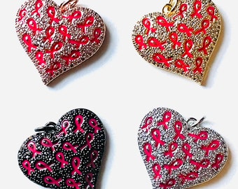 Breast Cancer Awareness Charm, Pink Ribbon Charm,Fight Charm, Survivor Charm,Pave Charm, CZ Charm,Rhinestone Charm,Melanin Charm,Hope,BLM