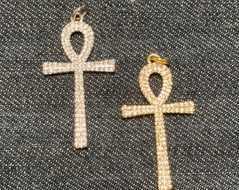 Pave Ankh Charm