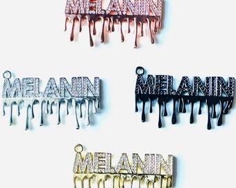 Melanin Charm, Pave Charm, Rhinestone Charm, CZ Charm, BLM, Black Girl, Queen Charm, Melanin Charm