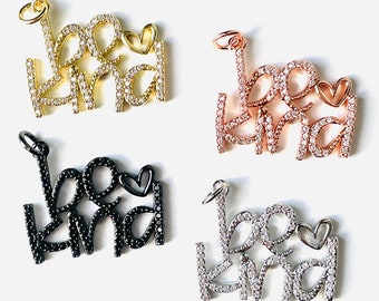 Autism Awareness Charm, Puzzle, Be Kind, Kindness, CZ Charm, Pave Charm, Rhinestone, Heart