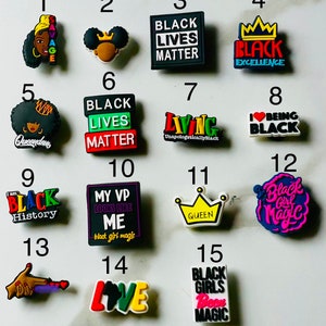 Hood Clog Charms, Black Shoe Charms, Melanin Charms for Crocs