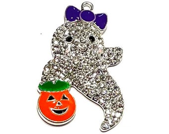 Halloween Charm,Ghost Pendant,Chunky Necklace Pendant, Bubblegum Bead,Gumball Necklace Pendant, Bubble Gum Necklace Pendant,45mm pendant